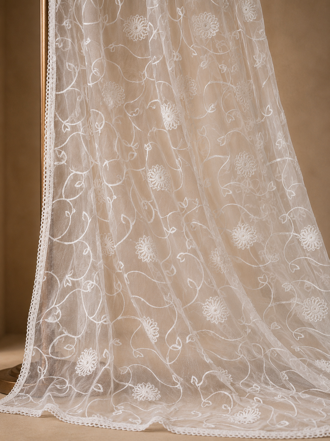 Noor Chikankari Chiffon Dupatta