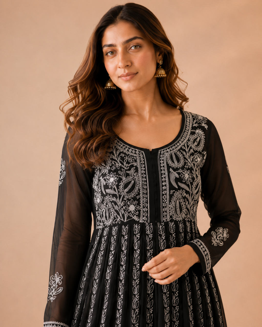 Midnight Chikankari Anarkali
