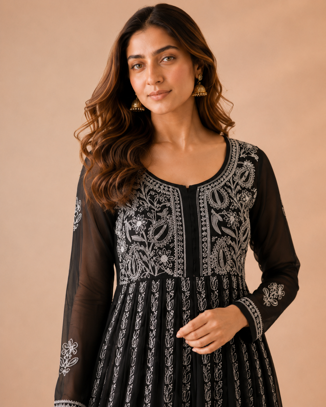 Midnight Chikankari Anarkali